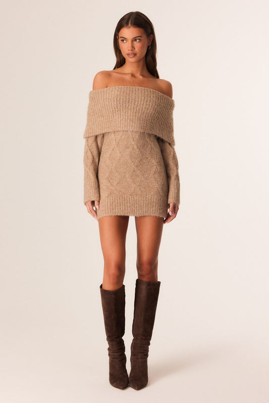 Image of Dresses. Productname: SNDYS WINNIE MINI DRESS in Oat Marle colour by brand - SNDYS