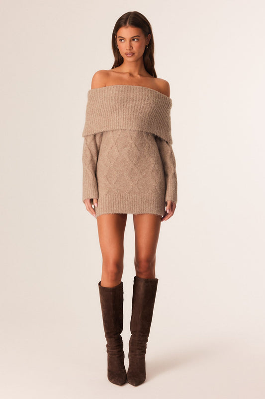 Image of Dresses. Productname: SNDYS WINNIE MINI DRESS in Oat Marle colour by brand - SNDYS