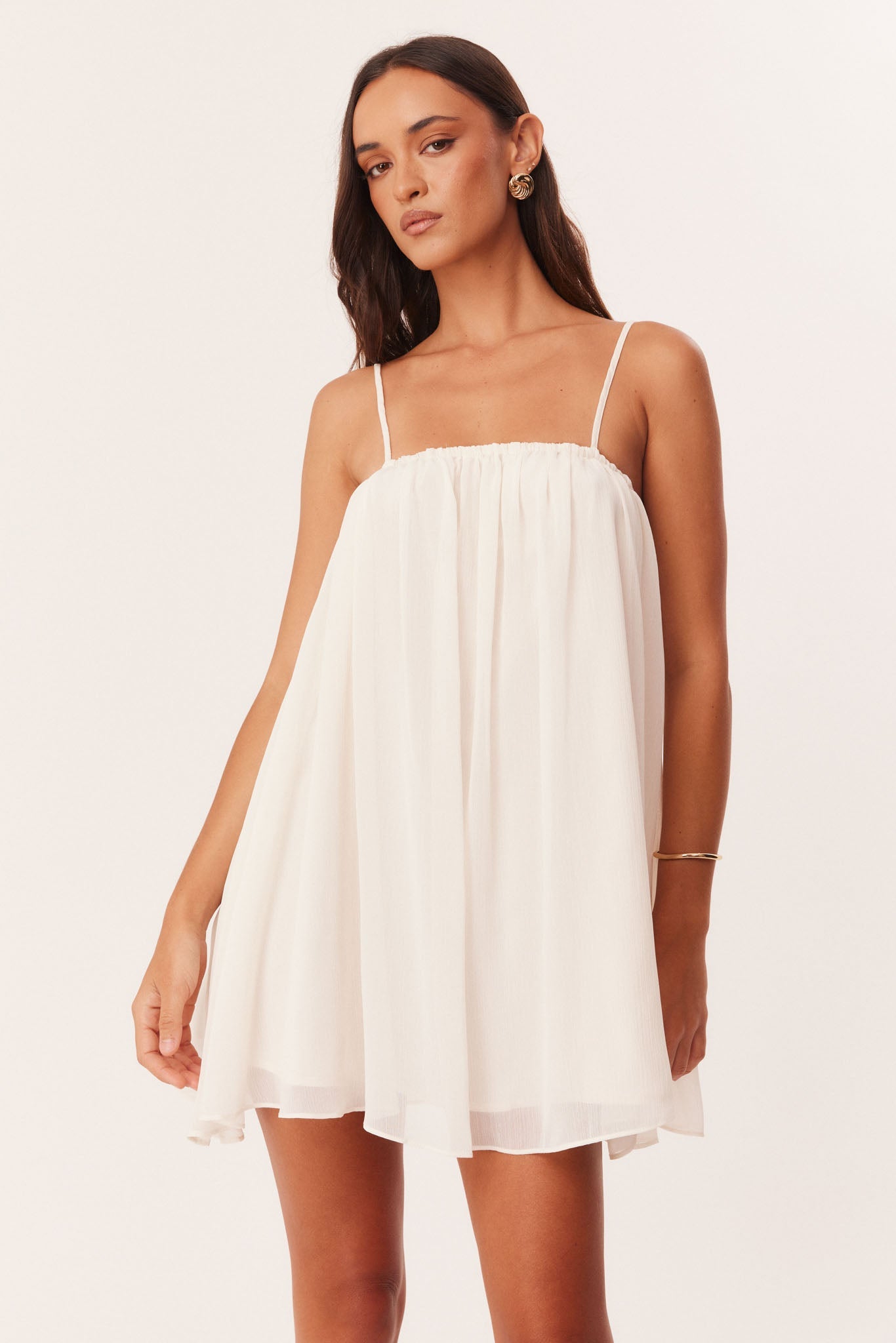 SNDYS LAURIE CAPE MINI DRESS (Off White)