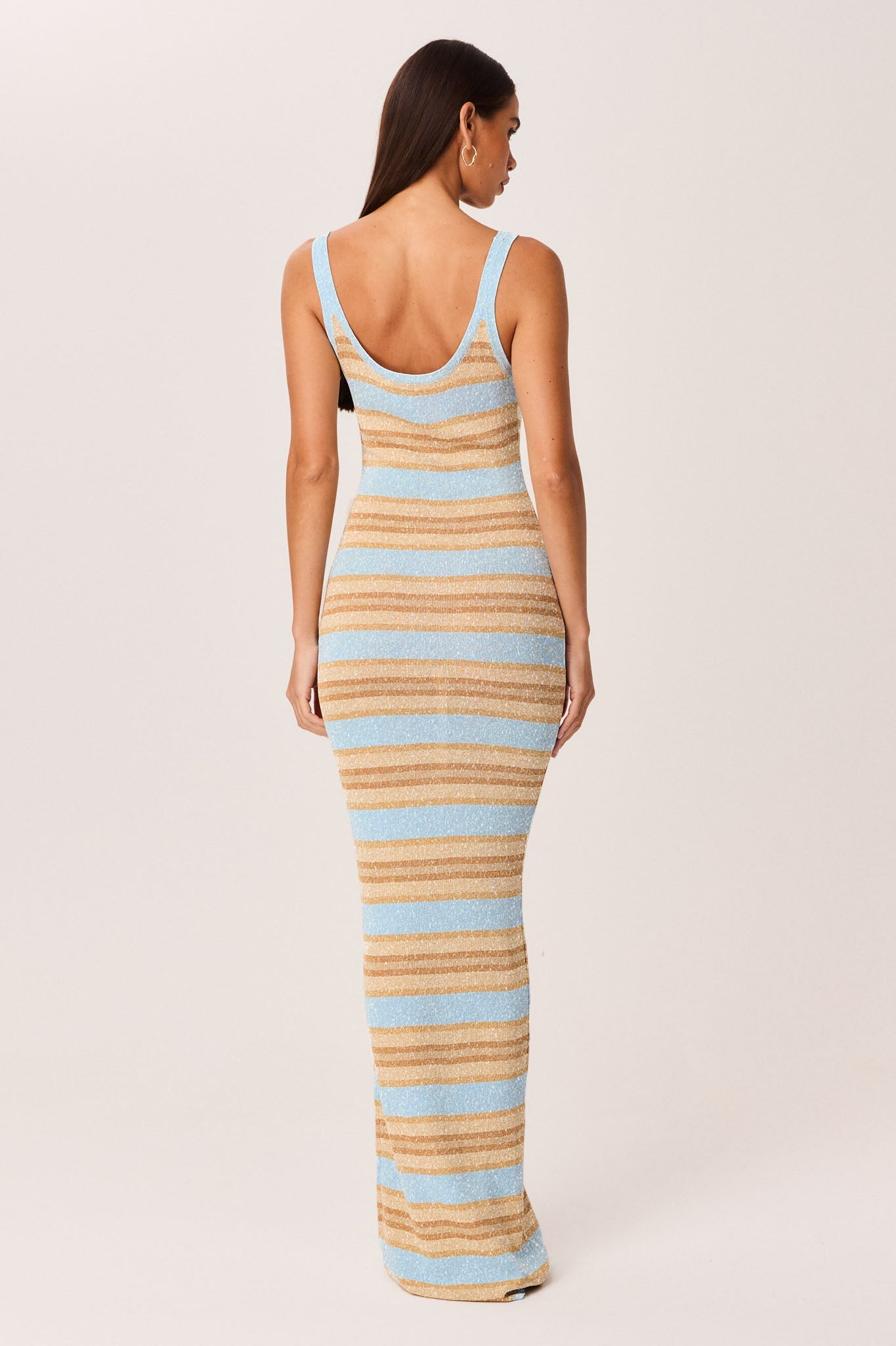 SNDYS MALINA SHIMMER MAXI DRESS (Blue Stripe)