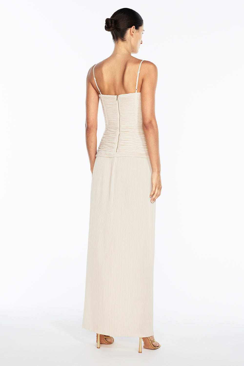 Double Time Pleat Dress (Nougat)