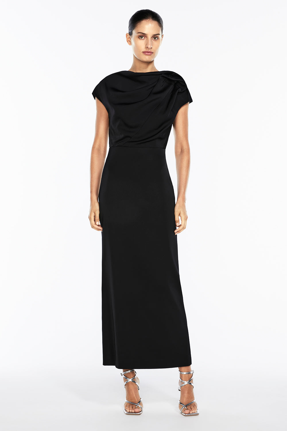 Image of Dresses. Productname: Grand Illusion Maxi Gown in BLACK colour by brand - Manning Cartell