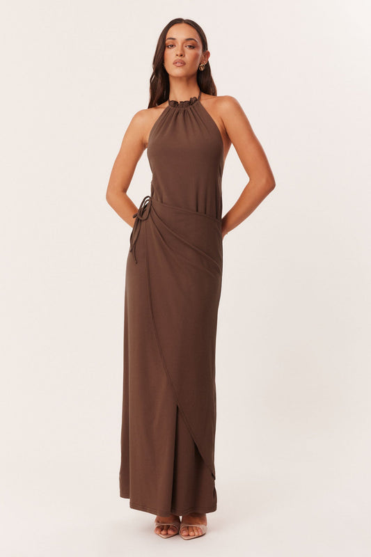 Image of Dresses. Productname: SNDYS POLLY MAXI DRESS in Mocha colour by brand - SNDYS