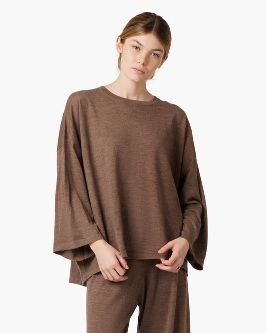 Image of T-Shirts. Productname: Air Longsleeve Tee Brown in Brown colour by brand - TKEES