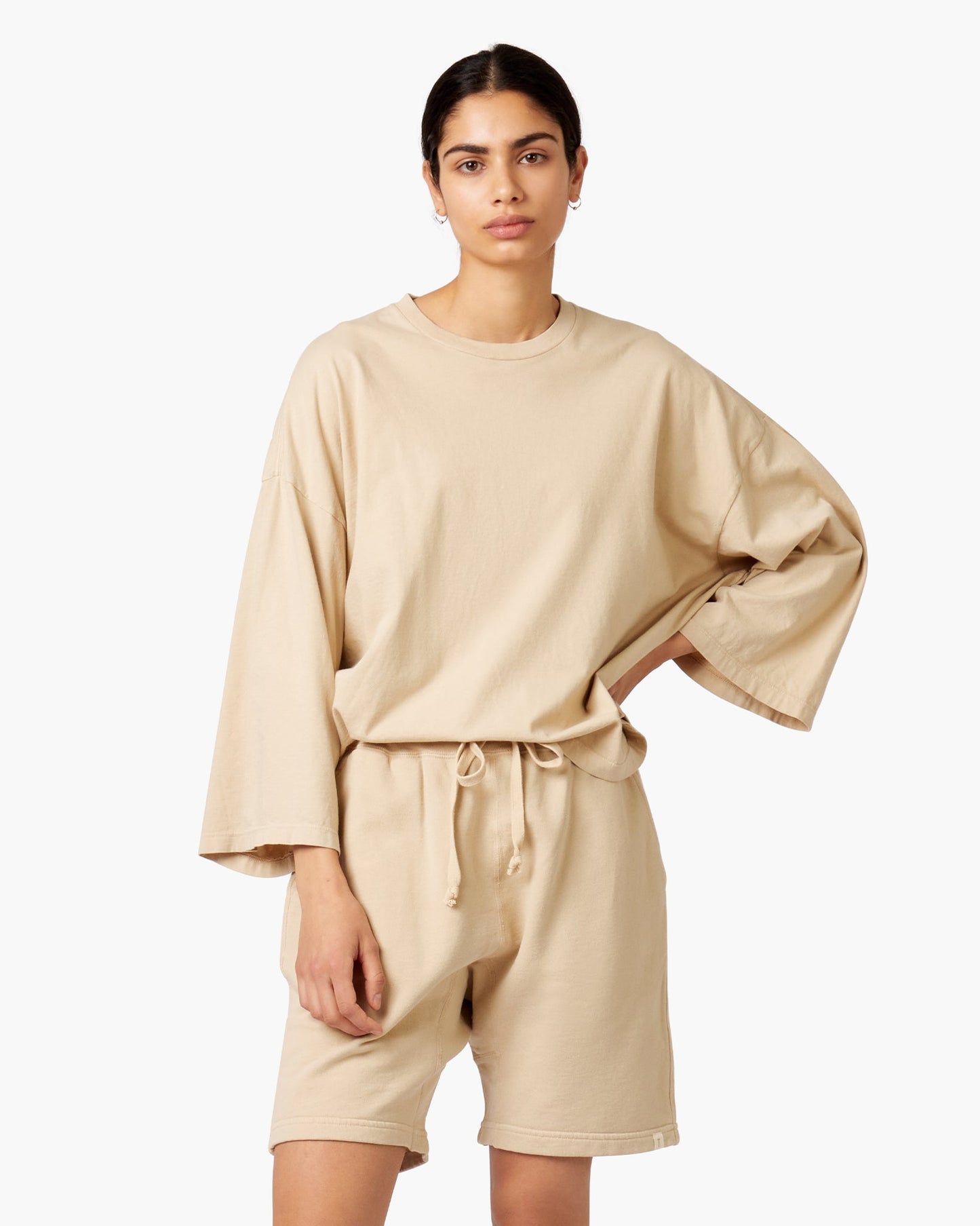 Image of T-Shirts. Productname: Core Longsleeve Tee Latte in Latte colour by brand - TKEES
