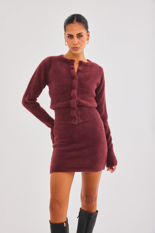 SNDYS KAILEY KNIT CARDIGAN (Cranberry)