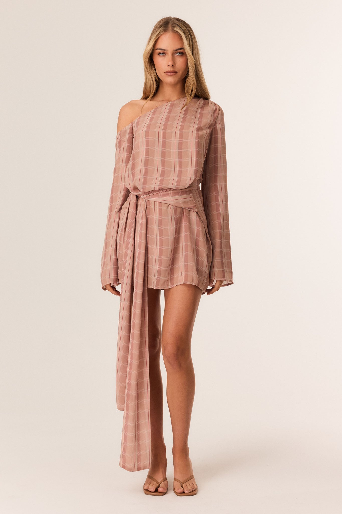 SNDYS TAI MINI DRESS (Mocha Plaid)