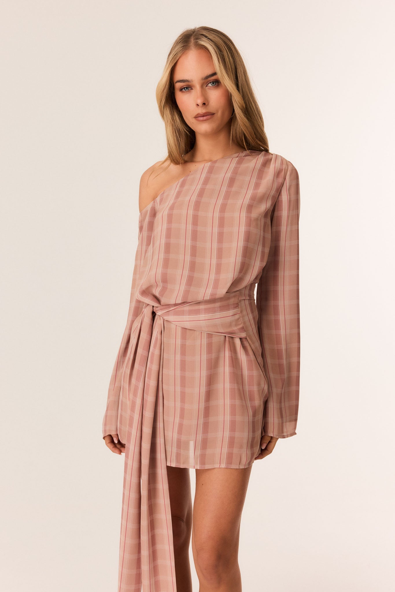 SNDYS TAI MINI DRESS (Mocha Plaid)