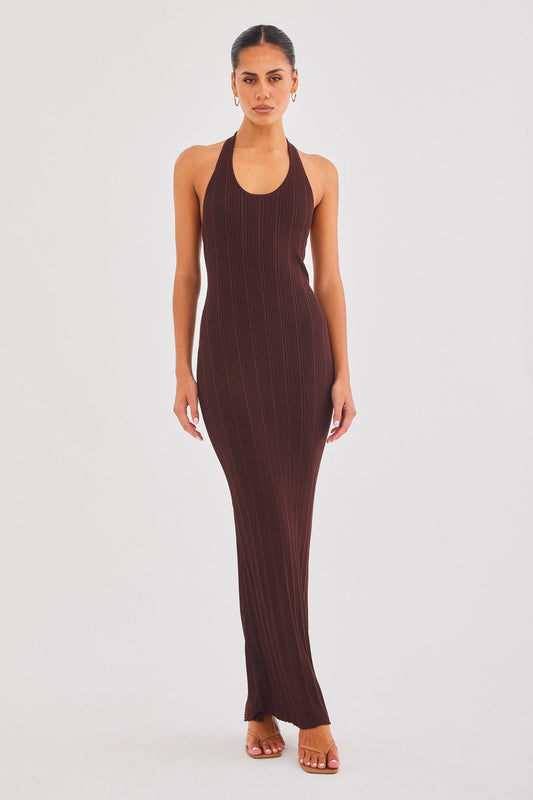 Image of Dresses. Productname: SNDYS LILA MAXI DRESS in Chocolate colour by brand - SNDYS