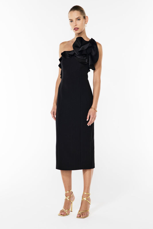 Image of Dresses. Productname: Artful Bouquet Dress in Black colour by brand - Manning Cartell