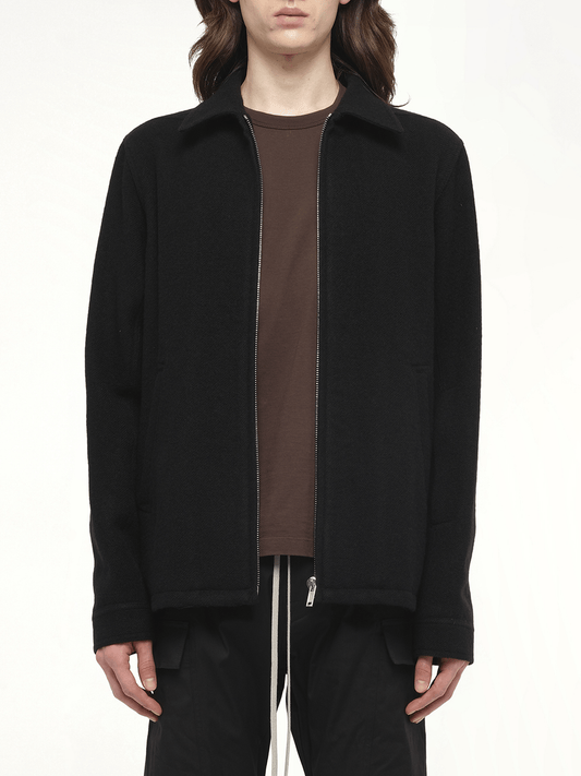 Image of Coats & Jackets. Productname: RICK OWENS Wool Brad JKT in Black colour by brand - RICK OWENS