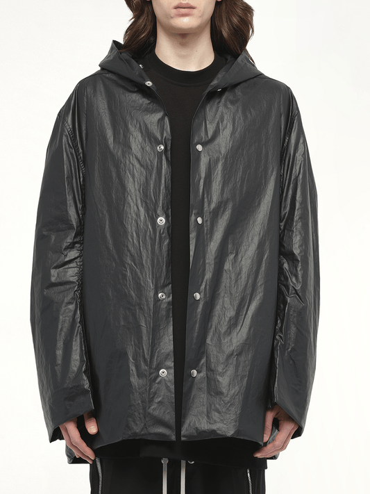 Image of Coats & Jackets. Productname: RICK OWENS Cropped Mac in Black colour by brand - RICK OWENS