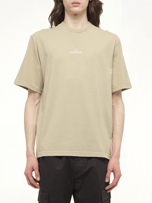 Image of T-Shirts. Product name - 210003 Industrial Print S/S T-Shirt in Beige colour by brand - STONE ISLAND