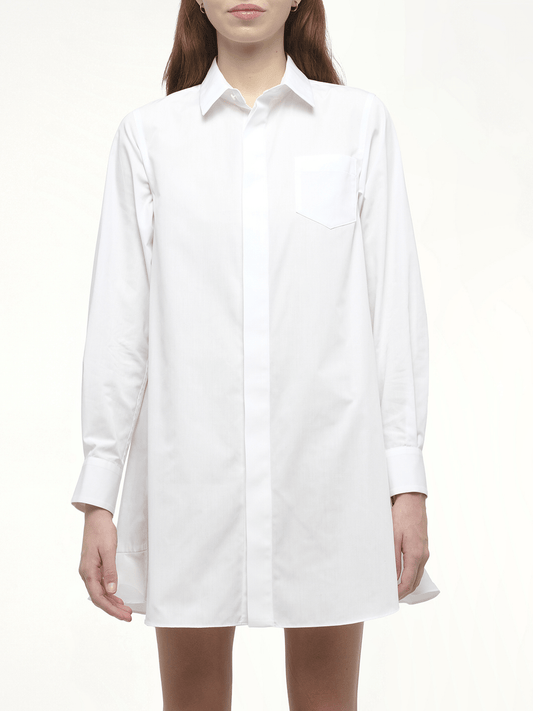 Image of Dresses. Productname: SACAI Frill Poplin Dress in White colour by brand - SACAI