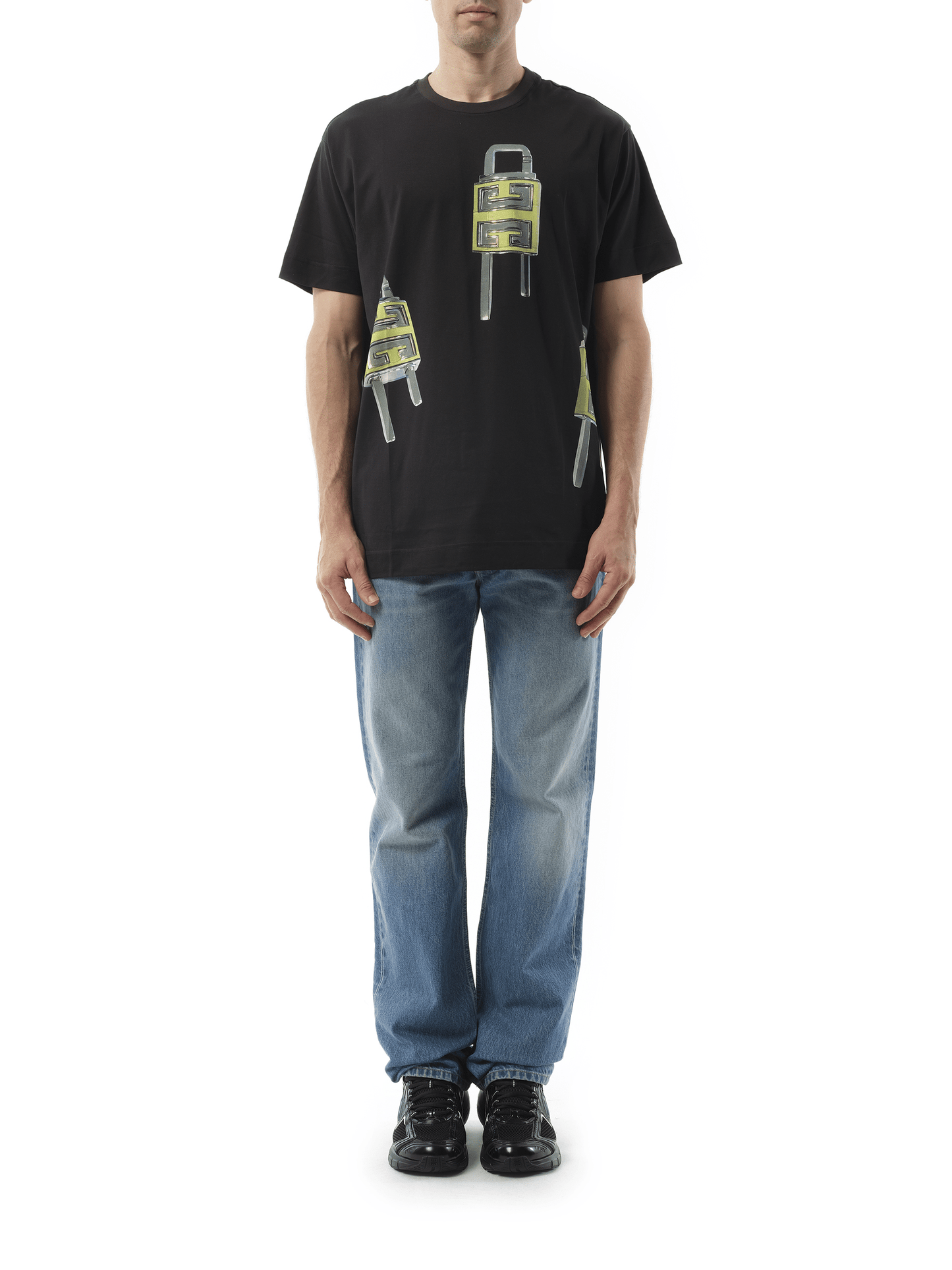GIVENCHY U-Lock Print T-Shirt (Black)