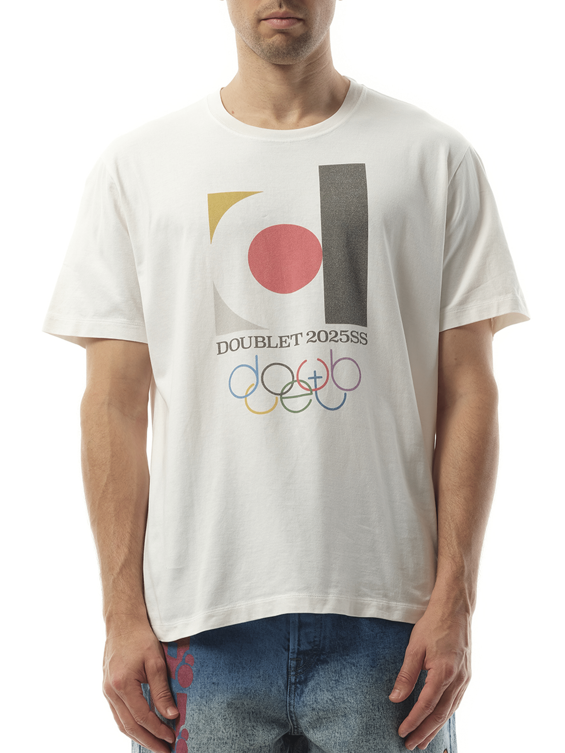 Image of T-Shirts. Product name - Doublet 2025SS Logo T-Shirt in White colour by brand - DOUBLET