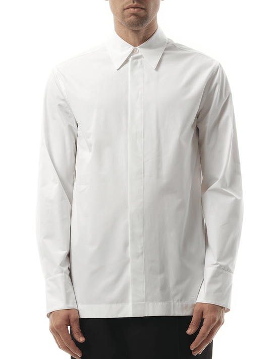 Image of a model wearing Tops. Productname: JIL SANDER Regular Shirt 130 in WHITE colour by brand - JIL SANDER