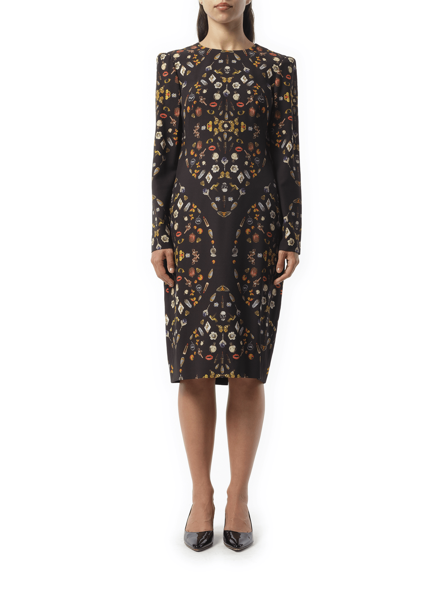 ALEXANDER MCQUEEN Obsession Print Dress (Black)