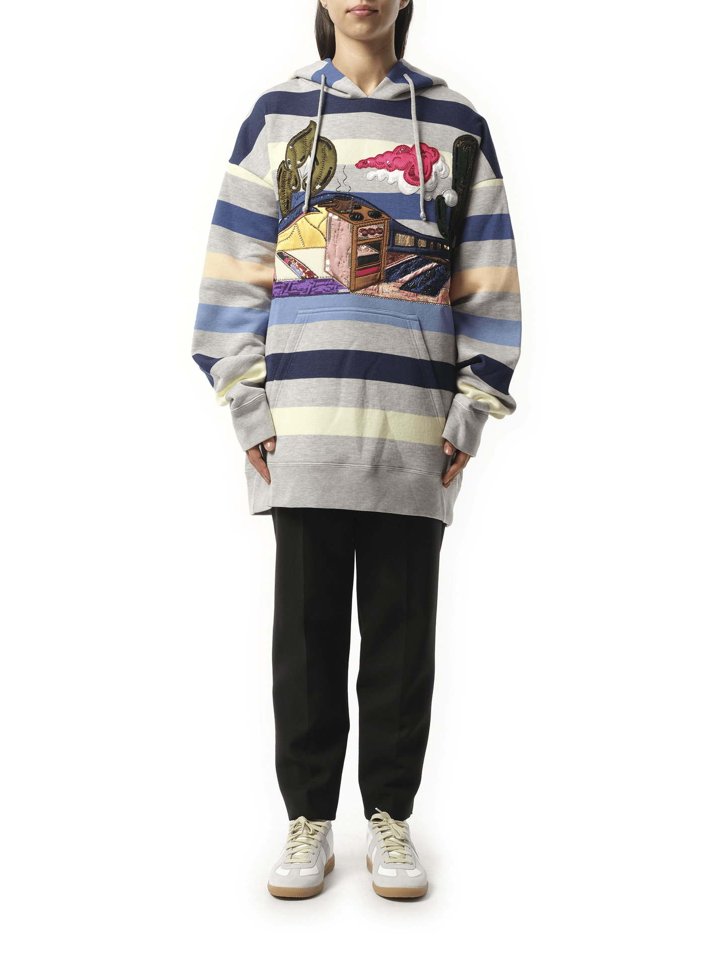 MARC JACOBS Long Sleeve Hooded Sweatshirt (Navy)
