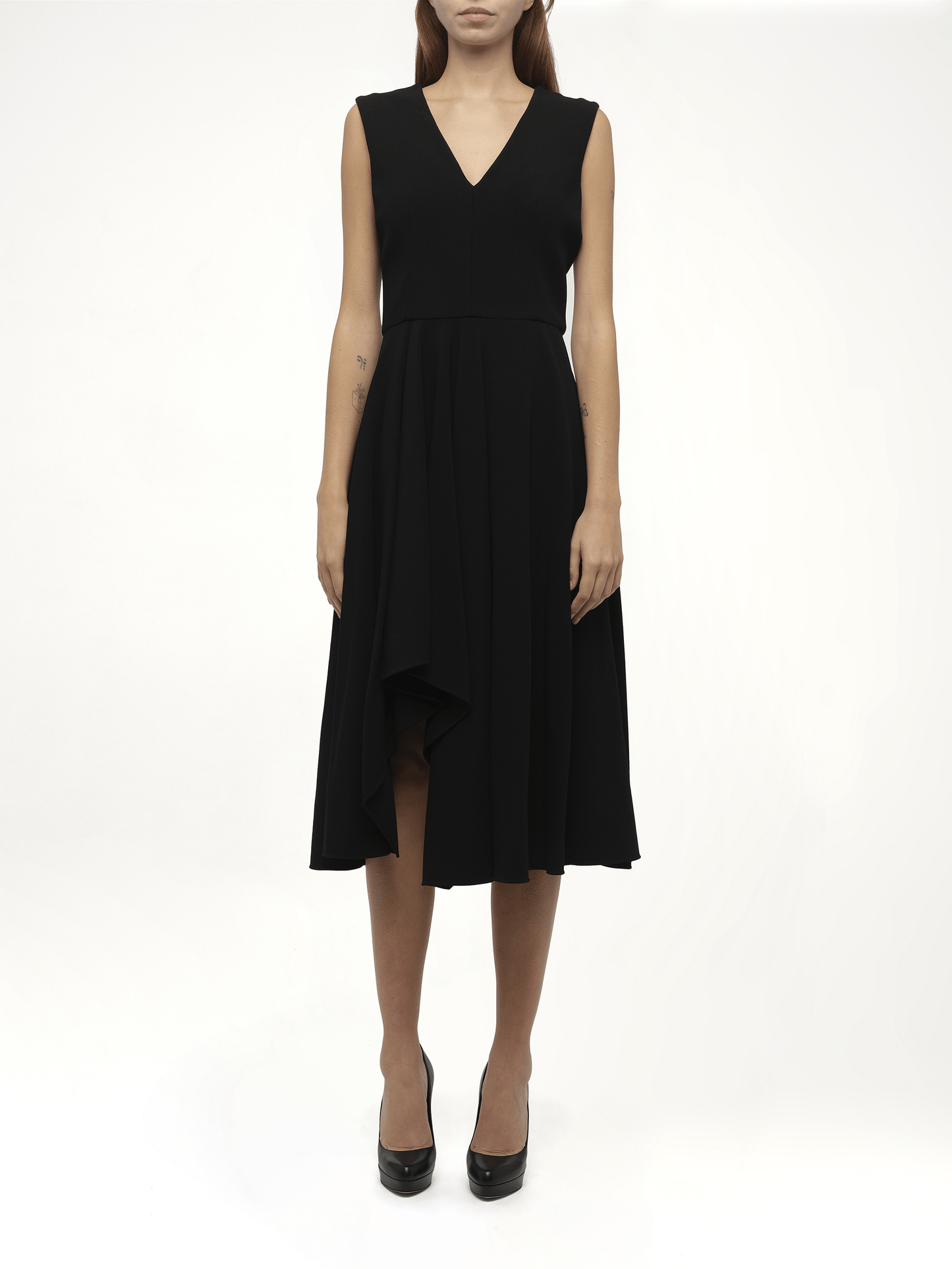 ALEXANDER MCQUEEN Amq Crepe Dress (Black)