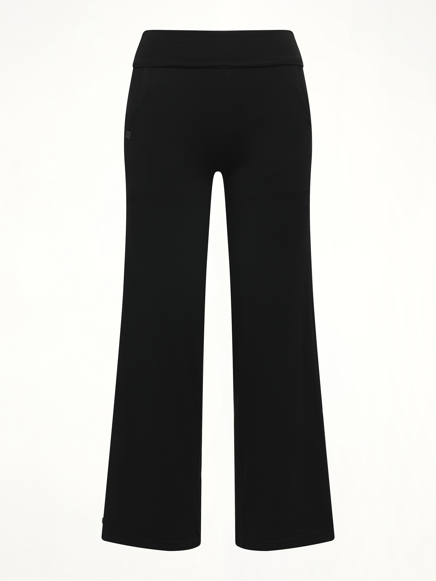 FAX COPY EXPRESS Afternoon Stretch Series Folded High Waisted Pants (Black)