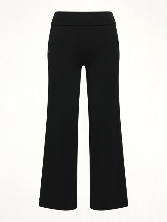FAX COPY EXPRESS Afternoon Stretch Series Folded High Waisted Pants (Black)