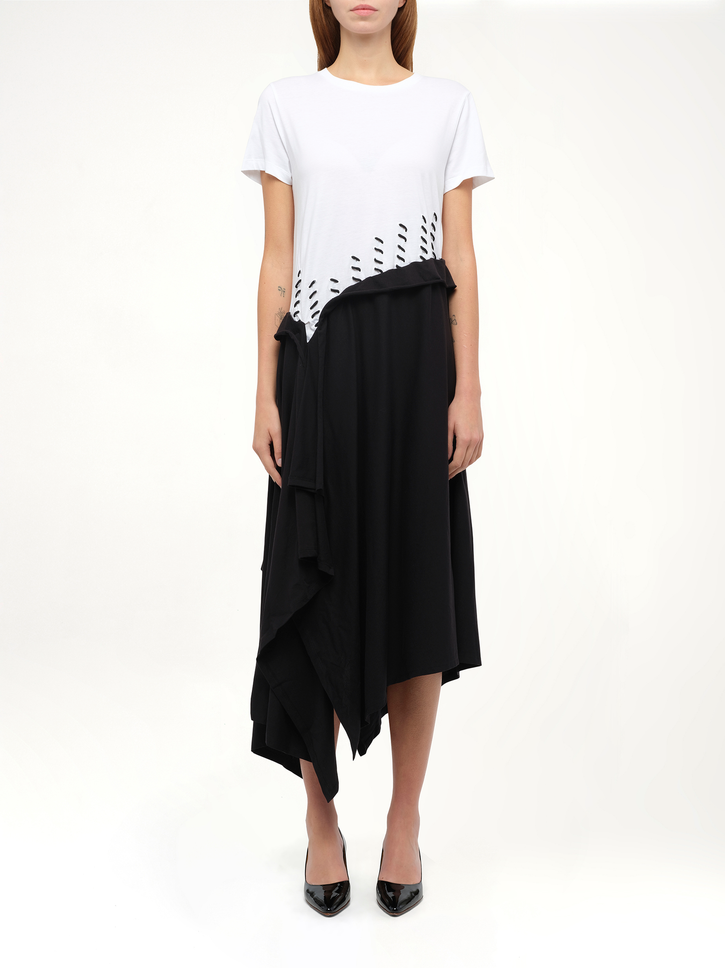 LOEWE Satin Jersey Dress (White)