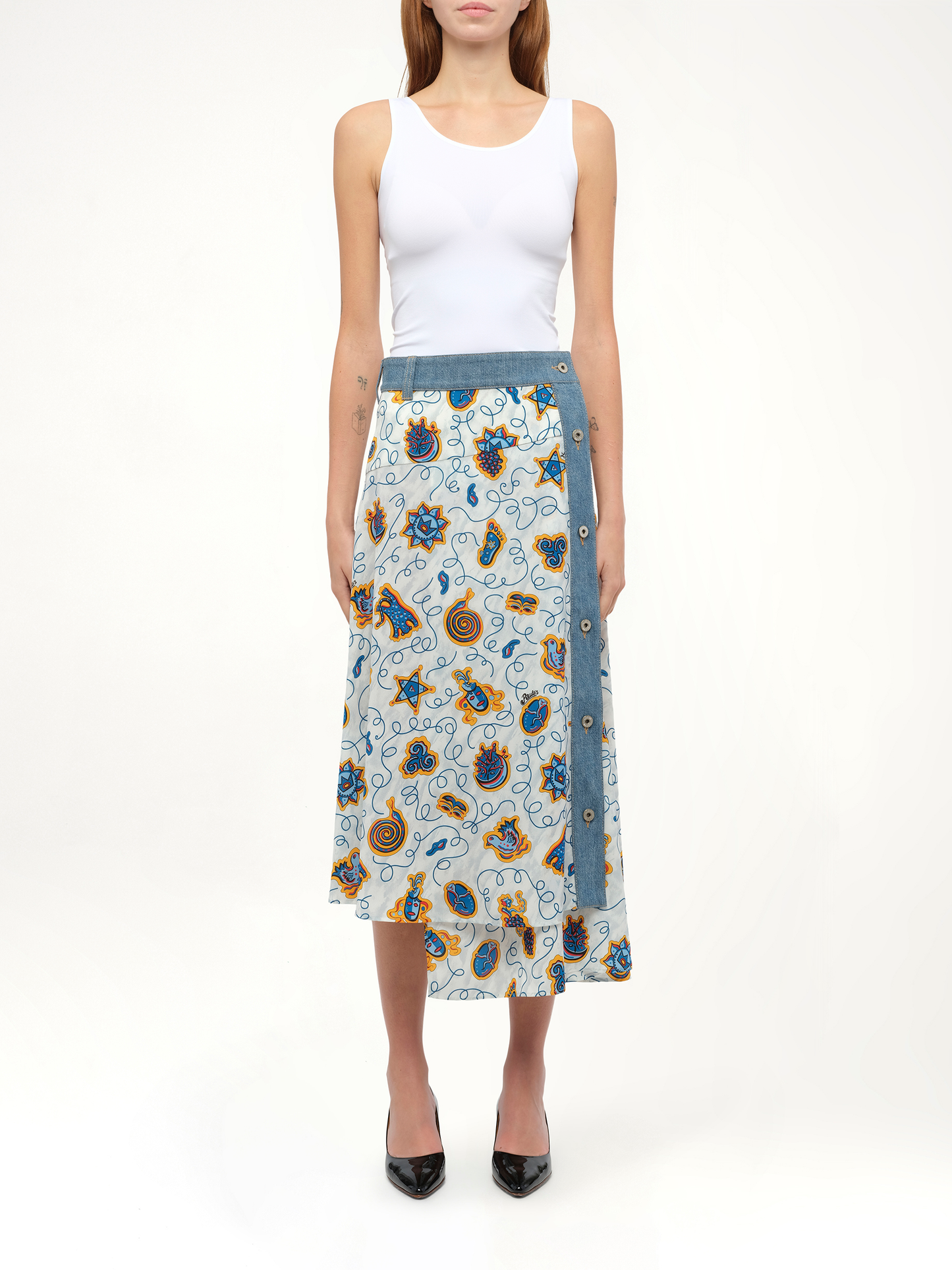 Loewe x Paula Prt Skirt Denim (White)