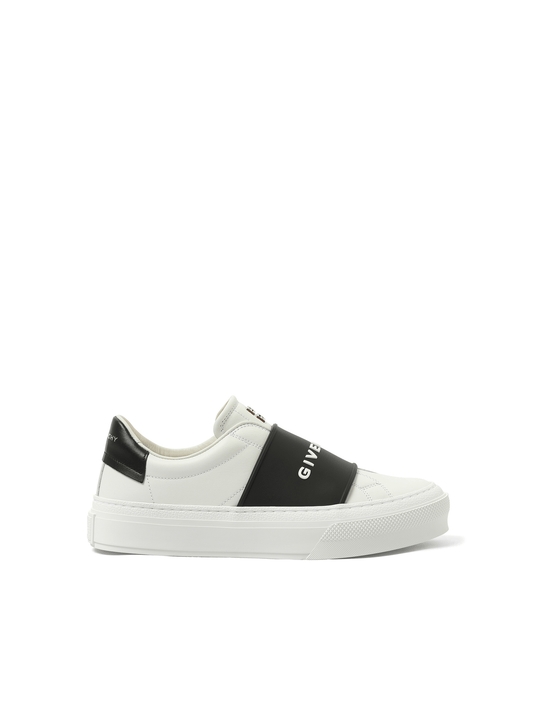 Image of Sneakers. Productname: GIVENCHY City Sport Elastic Band Sneaker in White Black colour by brand - GIVENCHY