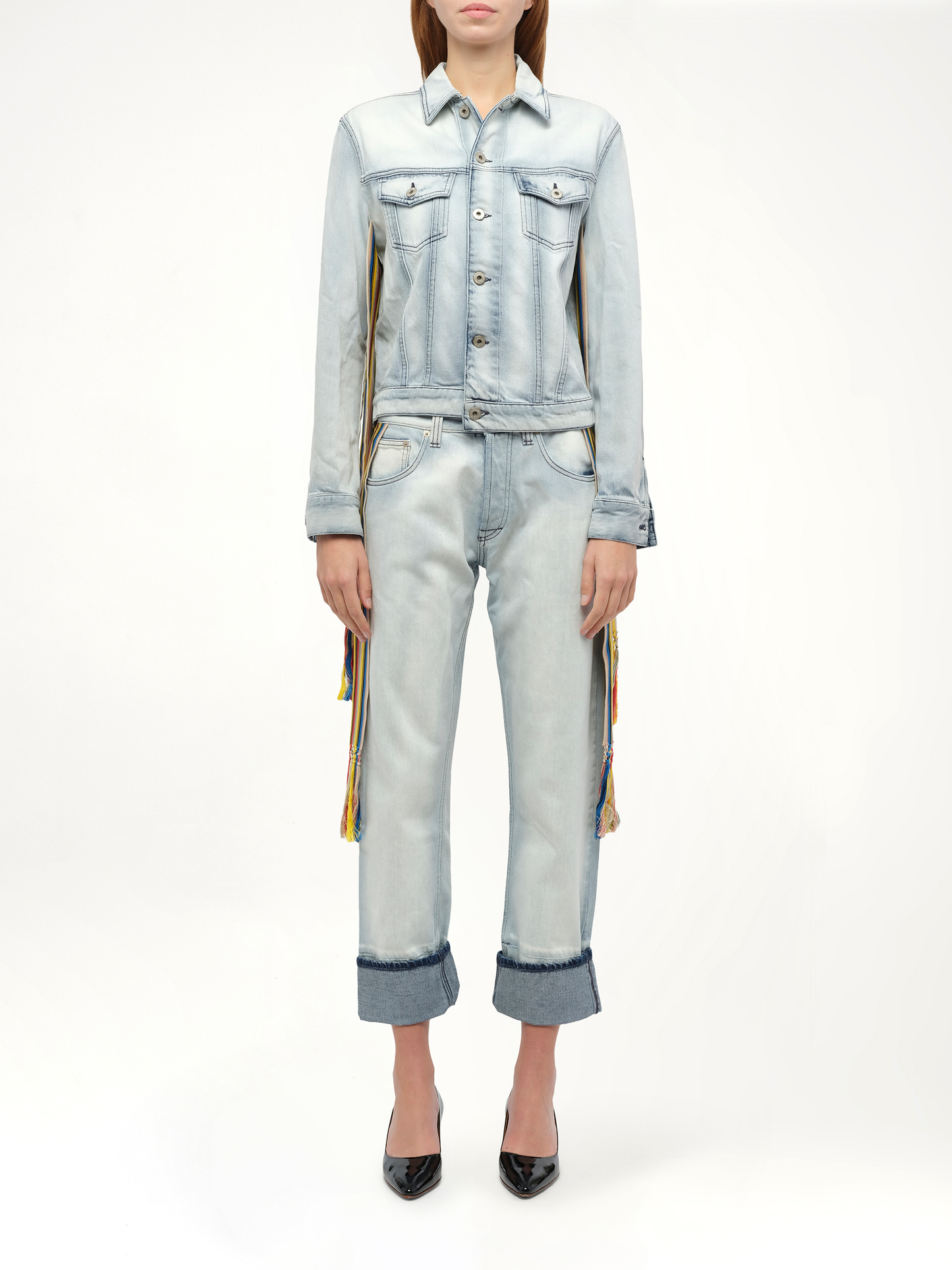 LOEWE Stripe Band Denim Jacket (Blue)