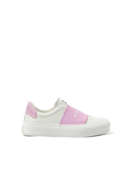 Image of Sneakers. Productname: GIVENCHY City Sport Elastic Band Sneaker in White Pink colour by brand - GIVENCHY
