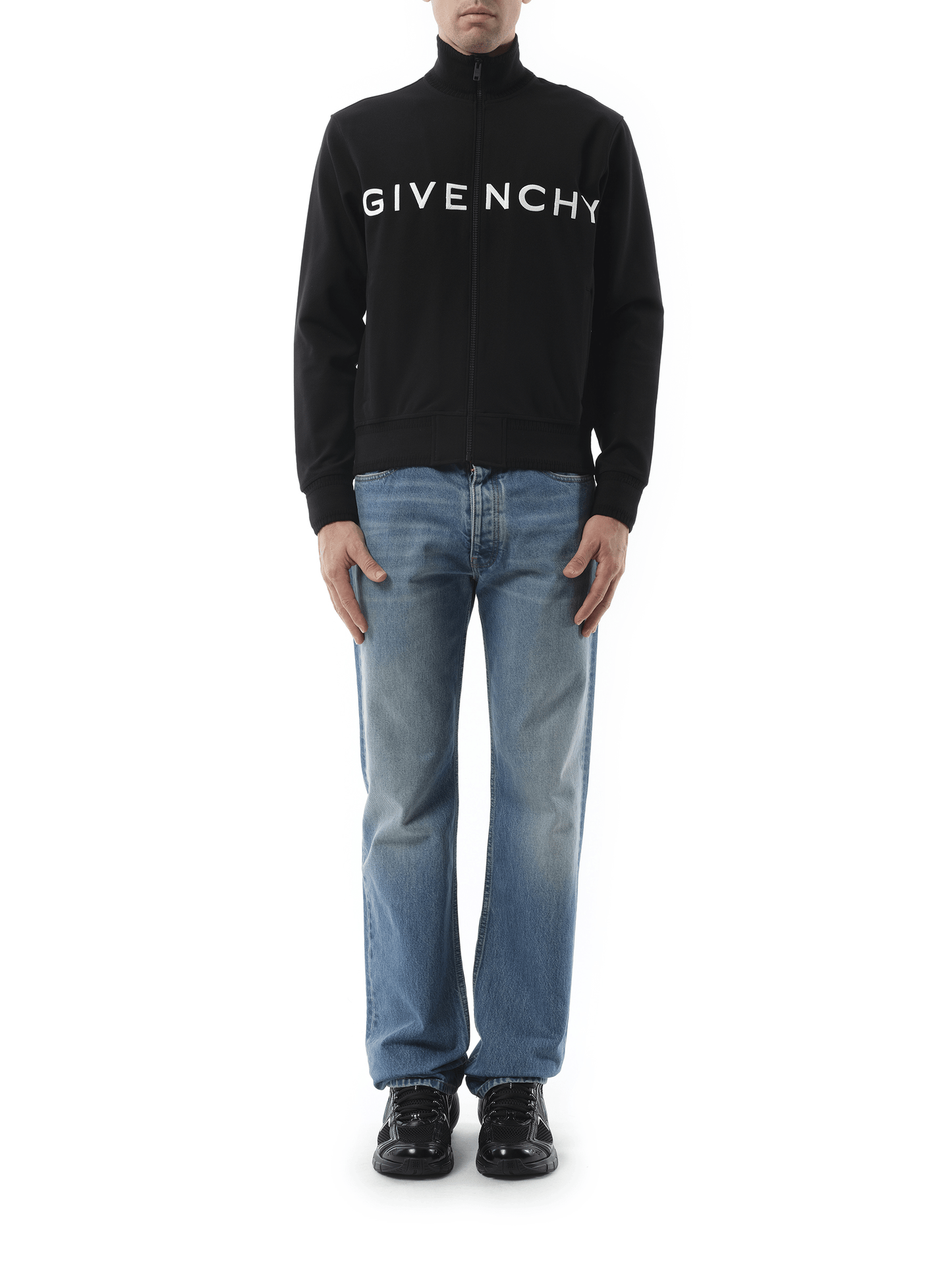 GIVENCHY Dove Tracksuit Zip Through Sweatshirt (Black)