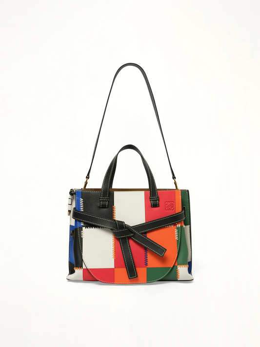Image of a model wearing Tops. Productname: LOEWE Gate Top Handle Patch M in Multicolour colour by brand - LOEWE