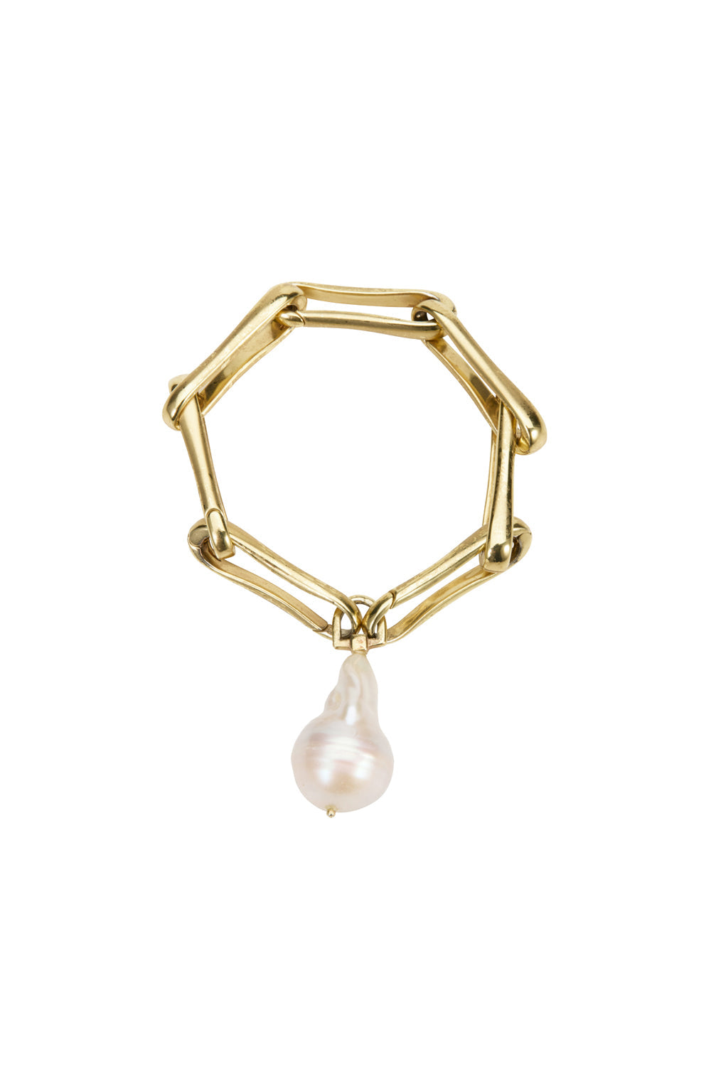 Image of Bracelets. Productname: Freshwater Pearl Chain Bracelet in GOLD colour by brand - Manning Cartell