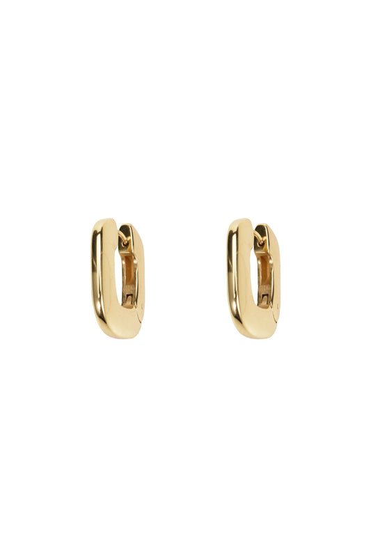 Medium Rectangular Hoop Earrings (Gold)