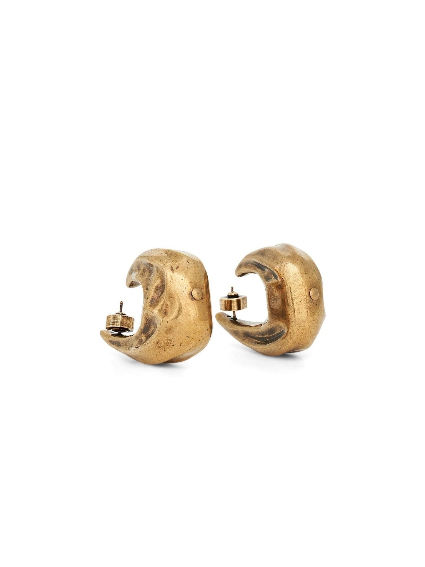 Image of Earrings. Productname: KHAITE Olivia Medium Hoop Earrings in Antique Gold colour by brand - KHAITE