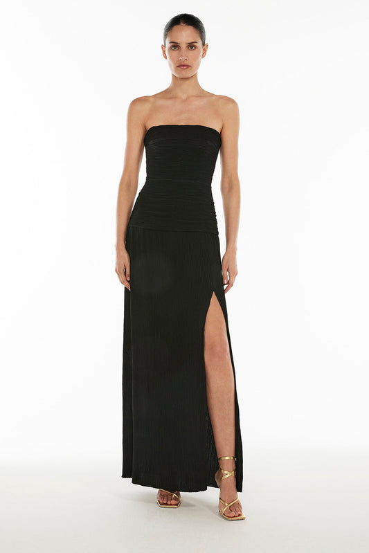 Image of Dresses. Productname: Double Time Pleat Strapless Dress in BLACK colour by brand - Manning Cartell