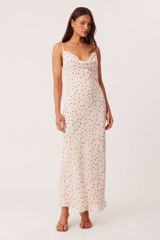 Image of Dresses. Productname: SNDYS SKIN MAXI DRESS in Vanilla Polka colour by brand - SNDYS