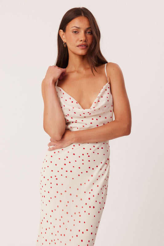 SNDYS SKIN MAXI DRESS (Vanilla Polka)