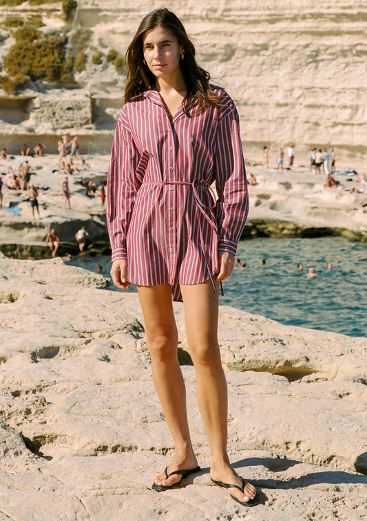 Auguste The Label Odin Shirt Mini Dress (Red)