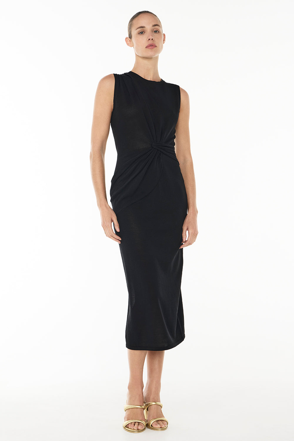 Image of Dresses. Productname: Twisted Knit Dress in BLACK colour by brand - Manning Cartell