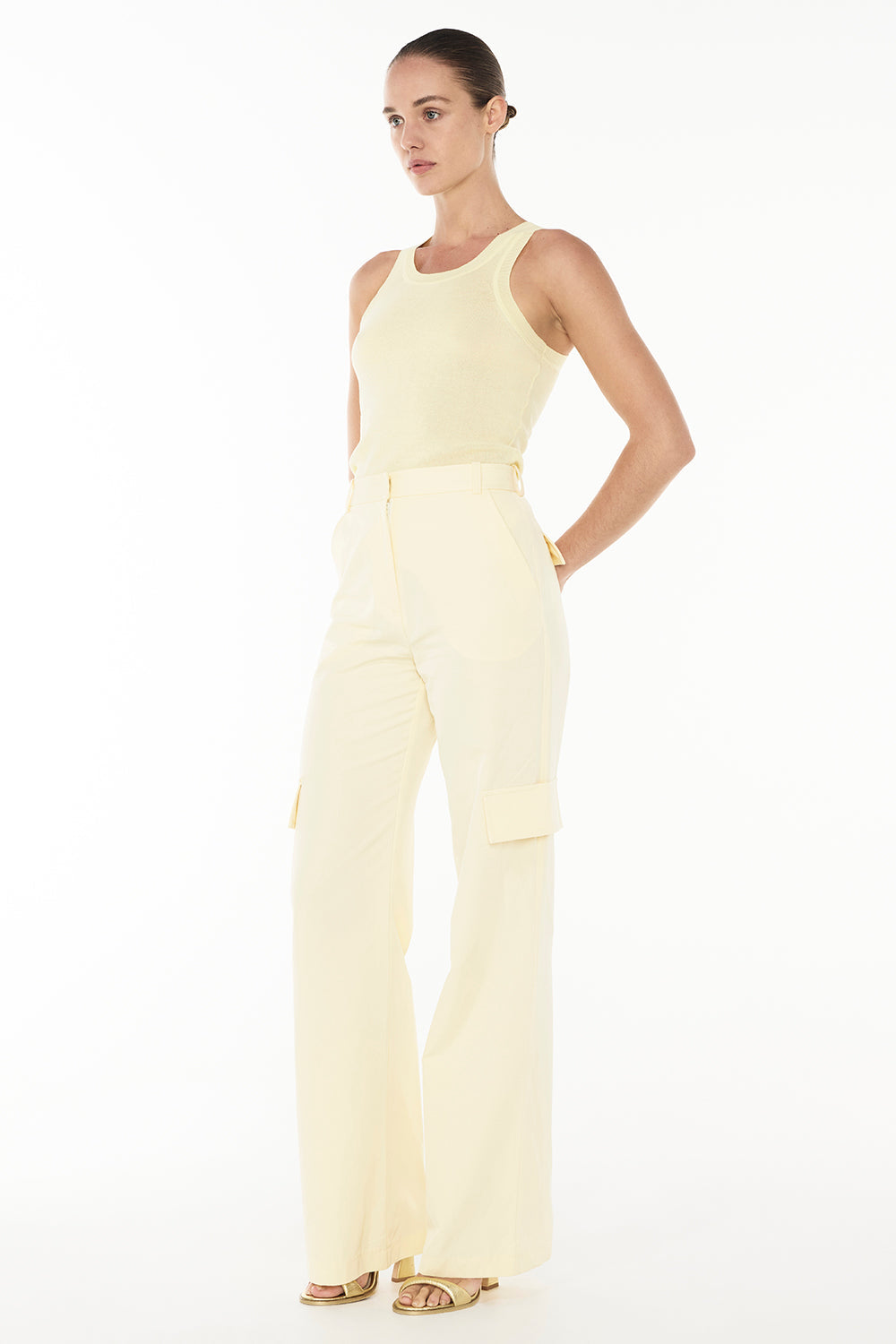 Day Glow Knit Tank (Pale Yellow)