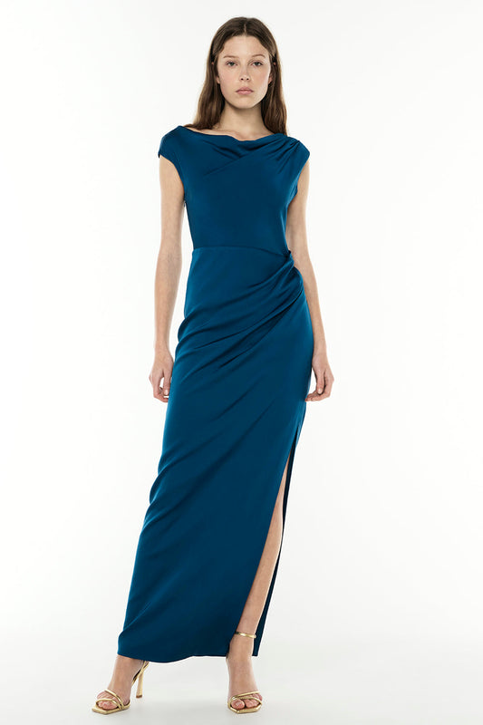 Twilight Reverie Drape Gown (Peacock)