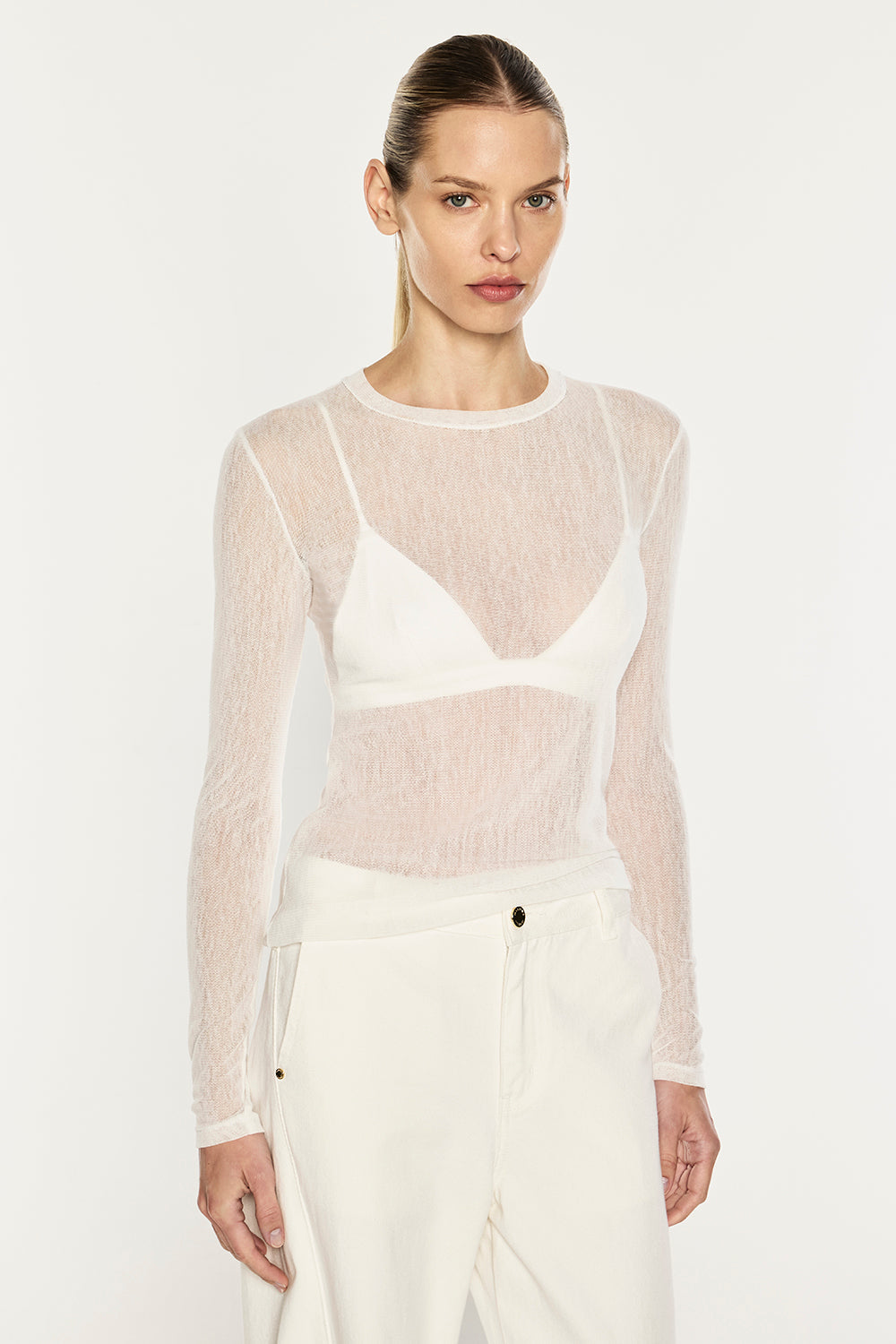Mesh Squad L/S Top (White)