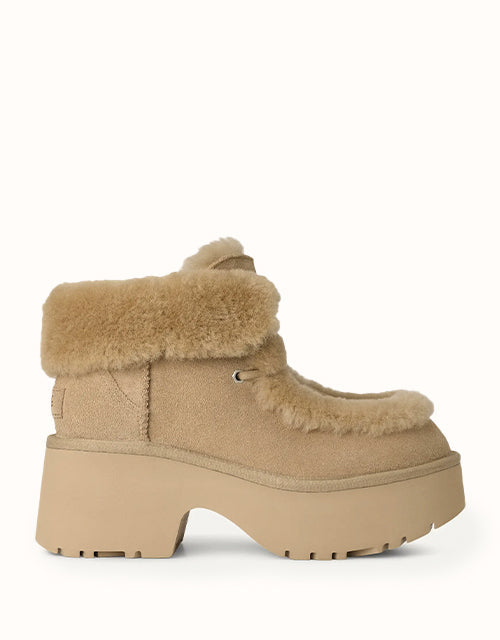 Image of Boots. Product name - UGG Women Esmee Lace Up Boots in Mustard Seed colour by brand - Ugg