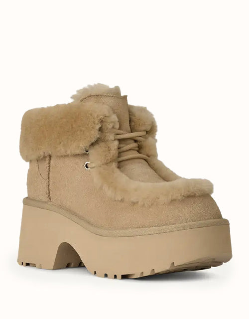 UGG Women Esmee Lace Up Boots (Mustard Seed)