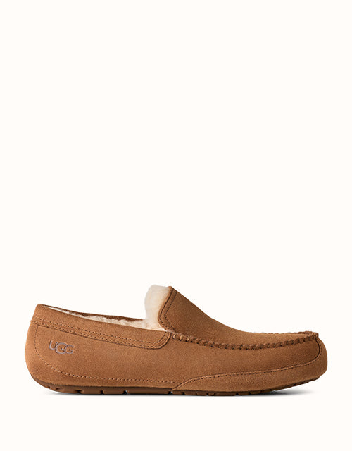 Image of Shoes. Product name - UGG Men Linscot Moccasins in Chestnut colour by brand - Ugg
