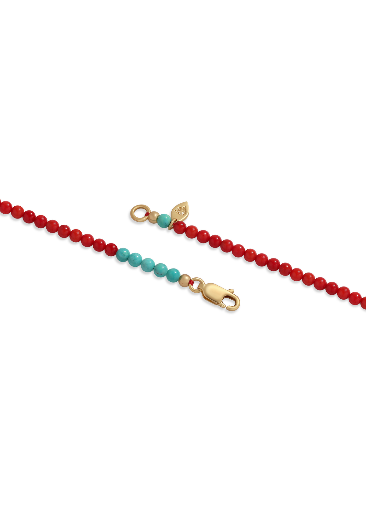 Auguste The Label Amulet Gemstone Necklace Red Coral (Print)