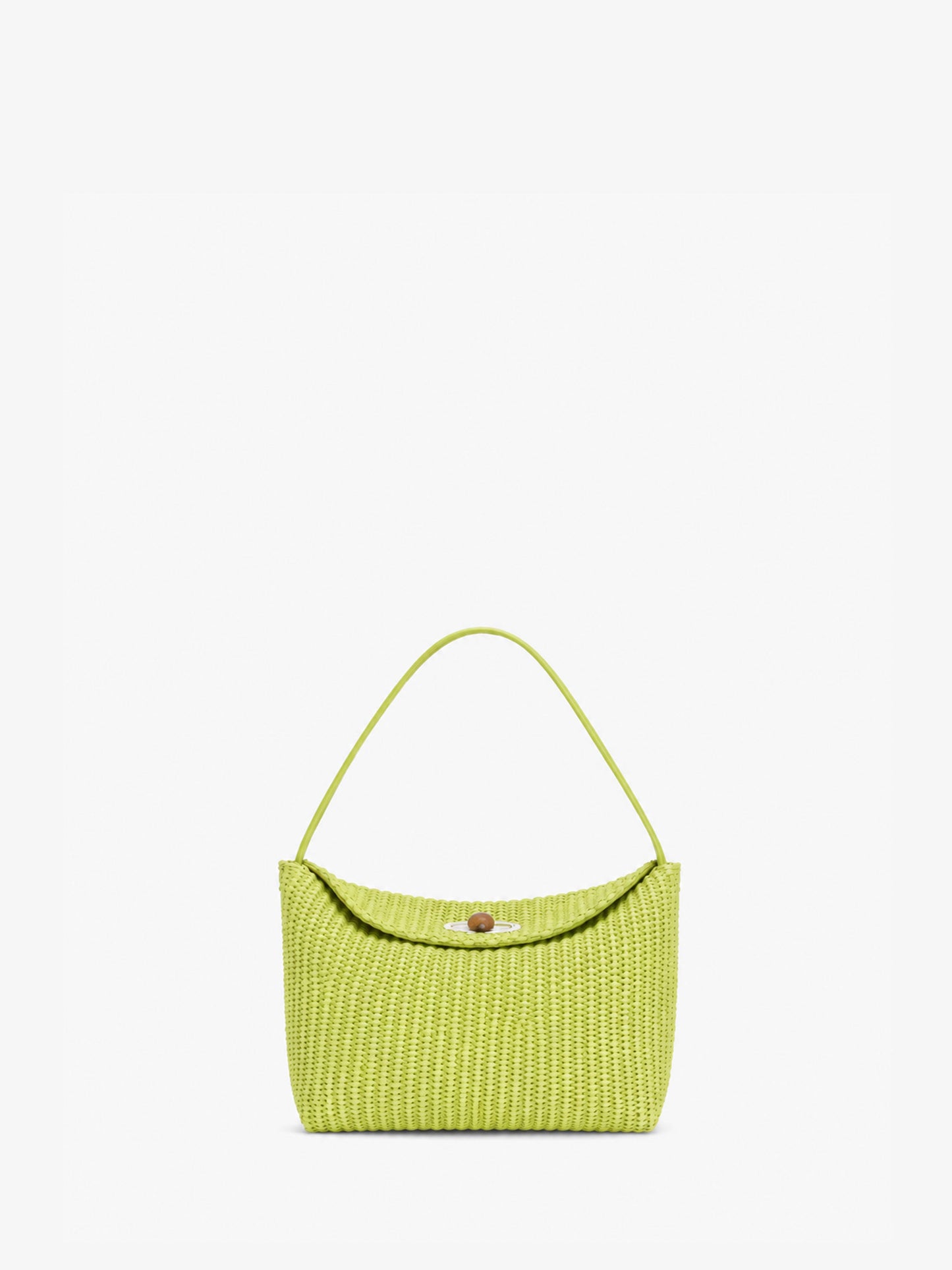 Image of Bags. Product name - Turnlock Raffia Mini Bag in Verde colour by brand - CHRISTOPHER ESBER