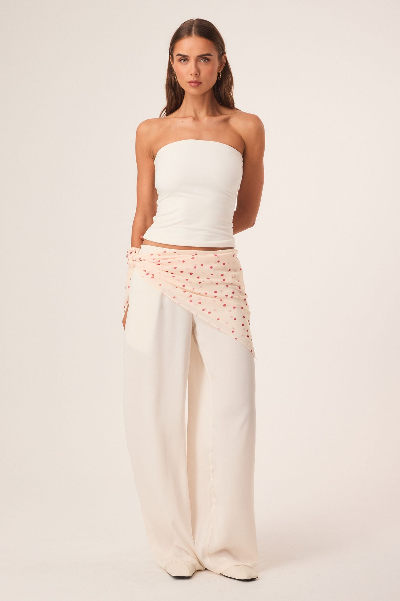 Image of Scarves & Shawls. Productname: SNDYS POLKA DOT WRAP in Vanilla Polka colour by brand - SNDYS